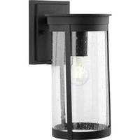 Progress Lighting 1 Light Black with Clear Seeded Glass Wall Light Fixture