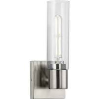 Progress Lighting 1 Light 120 volt Brushed Nickel Vanity Clear Glass Light Fixture