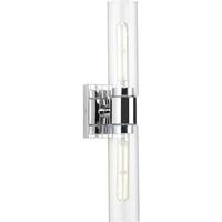 Progress Lighting 2 Light 120 volt Polished Chrome Vanity Clear Glass Light Fixture