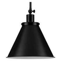 Progress Lighting 1 Light Matte Black Metal Shade Dimmable Pendant Light Fixture