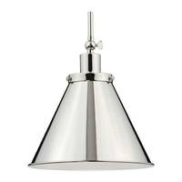 Progress Lighting 1 Light Polished Nickel Metal Shade Dimmable Pendant Light Fixture