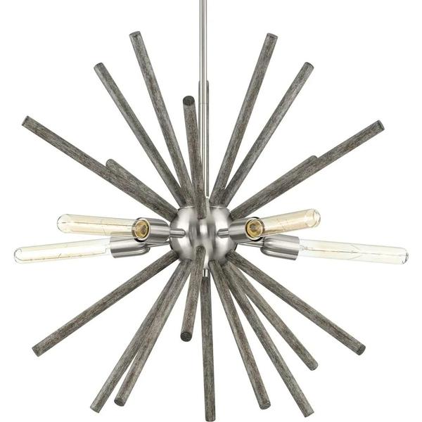 5 Light Brushed Nickel Modern Style Chandelier Light Fixture
