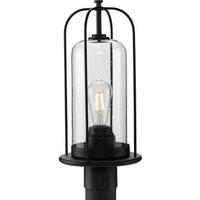 Progress Lighting 1 Light Black with Clear Seeded Glass Wall Light Fixture