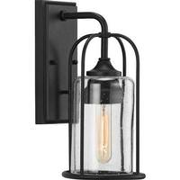 Progress Lighting 1 Light Black with Clear Seeded Glass Outdoor Wall Light Fixture