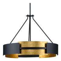 Progress Lighting 5 Light Textured Black/Distressed Gold Pendant Lowery Collection Light Fixture