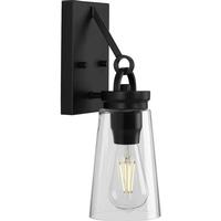 Progress Lighting 1 Light Matte Black Vanity Clear Glass Light Fixture