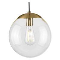 Progress Lighting 1 Light Brushed Bronze Clear Glass Round Pendant Light Fixture