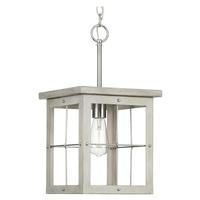 Progress Lighting 1 Light Brushed Nickel Grey Washed Oak Mini Pendant Light Fixture