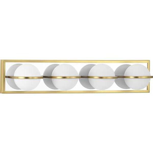 24" 24 watt 120 volt 3000K Satin Brass Opal Glass Shade Dimmable 