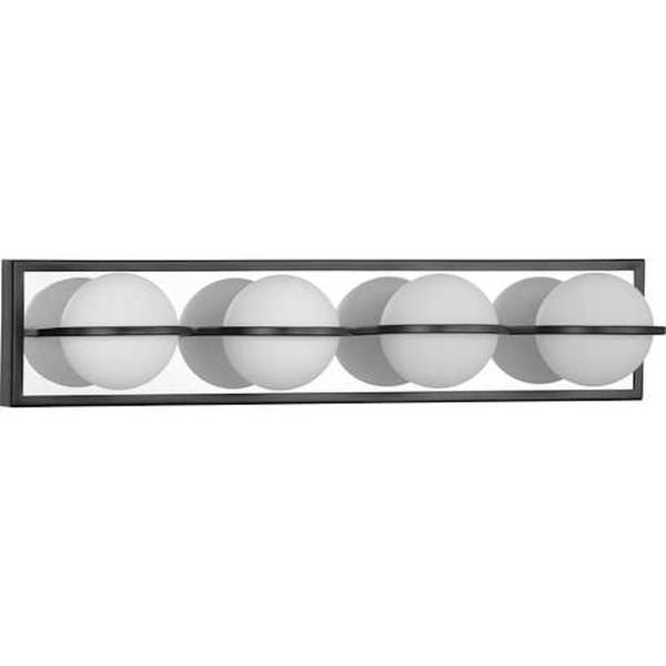 24" 24 watt 120 volt 3000K Matte Black Opal Glass Shade Dimmable 