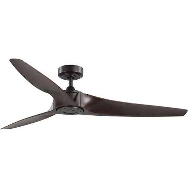 60" Antique Bronze 3 Walnut Blade Remote Control Indoor/Outdoor Ceiling Fan