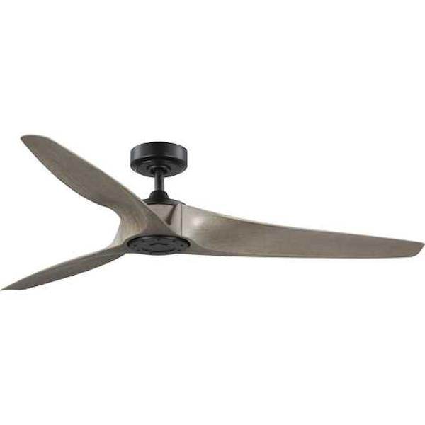 60" Matte Black 3 Rustic Charcoal Blade Remote Control Indoor/Outdoor Ceiling Fan