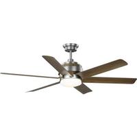 Progress Lighting 56" Antique Nickel 5 Chestnut Blade Indoor LED Ceiling Fan