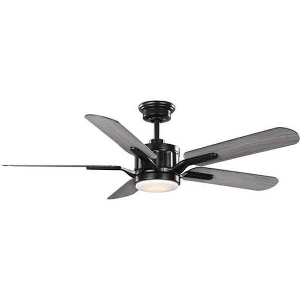 54" Black 5 Blade Remote Control LED Ceiling Fan