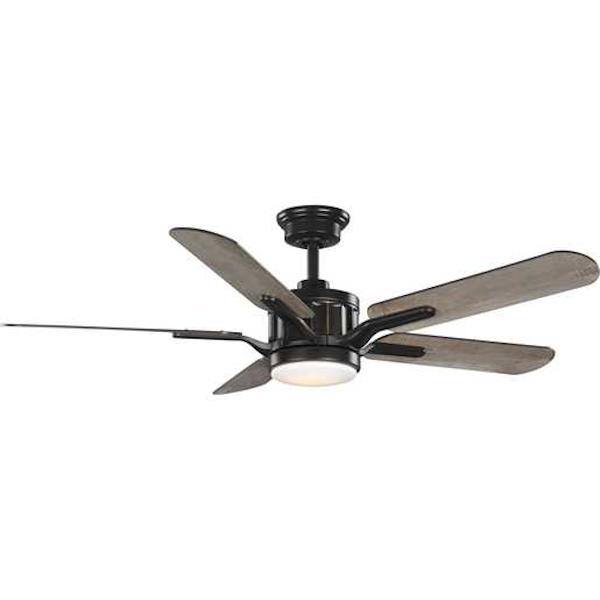 54" Oil Rubbed Bronze 5 Blade Remote Control LED Ceiling Fan