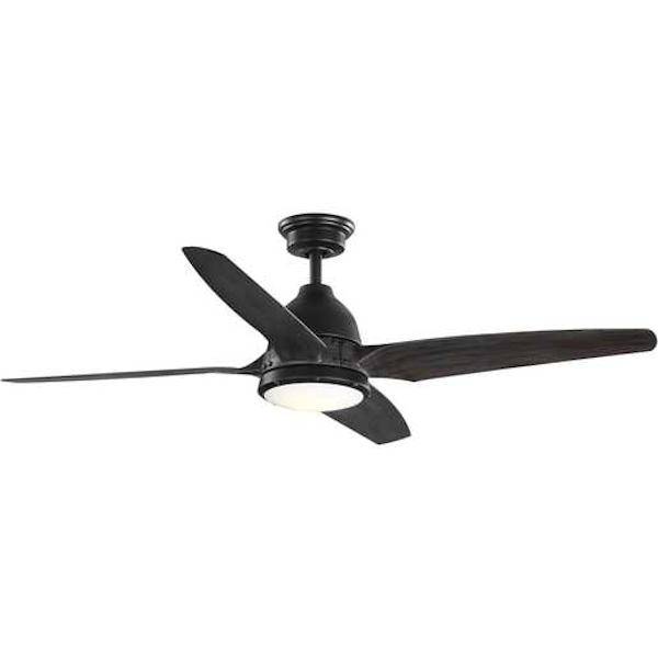 56" Black 4 Antique Black Blade Indoor LED Ceiling Fan