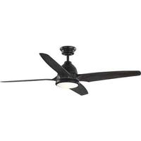 Progress Lighting 56" Black 4 Antique Black Blade Indoor LED Ceiling Fan