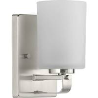 Progress Lighting 1 Light 120 volt Brushed Nickel Vanity Etched Glass Light Fixture