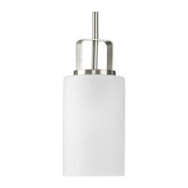 1 Light Brushed Nickel Etched Glass Shade Pendant Light Fixture