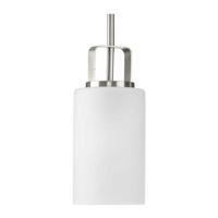 Progress Lighting 1 Light Brushed Nickel Etched Glass Shade Pendant Light Fixture