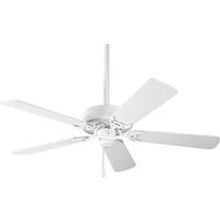Progress Lighting 42" White 5 Classic White/Washed Oak Reversible Blade Ceiling Fan