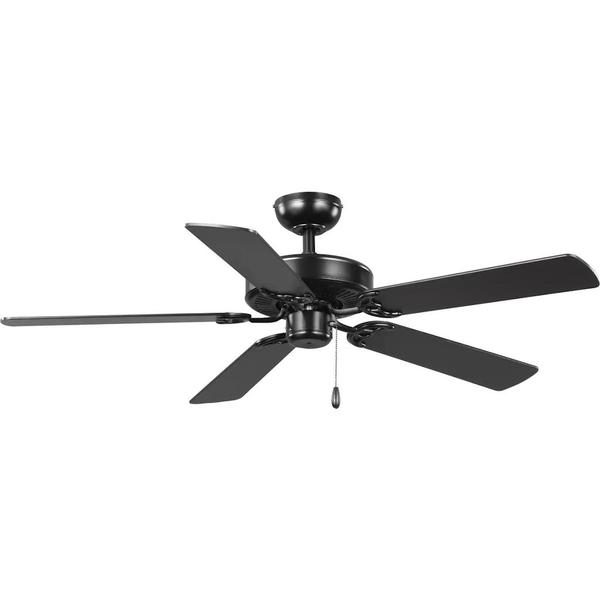 52" Matte Black 5 Matte Black/Distressed Ebony Reversible Blade Ceiling Fan