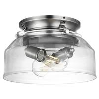Progress Lighting 2 Light Antique Nickel Clear Glass Shade Springer Collection Light Kit
