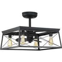 Progress Lighting 22" Matte Black 3 Blade Remote Control Ceiling Fan