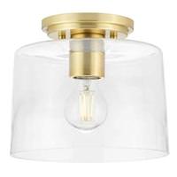 Progress Lighting 1 Light 120 volt Satin Brass Clear Glass Bowl Ceiling Light Fixture