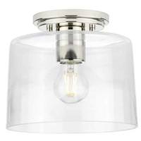 Progress Lighting 1 Light 120 volt Polished Nickel Clear Glass Bowl Ceiling Light Fixture