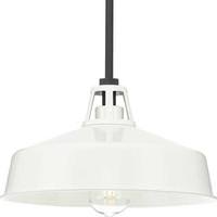 Progress Lighting 1 Light White Semi-Flush Mount Cedar Springs Hanging Lantern Light Fixture