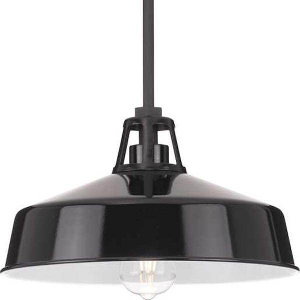 1 Light Black Semi-Flush Mount Cedar Springs Hanging Lantern Light Fixture