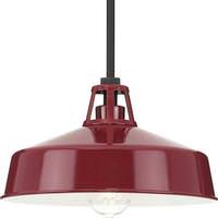 Progress Lighting 1 Light Red Semi-Flush Mount Cedar Springs Hanging Lantern Light Fixture