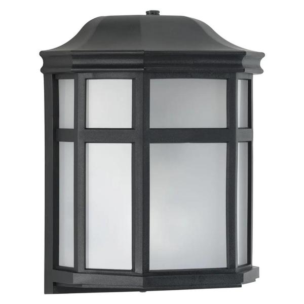 1 Light Textured Black with Frosted Acrylic Shade Wall Light Fixture
