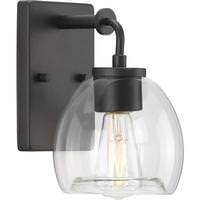 Progress Lighting 1 Light 120 volt Graphite Vanity Clear Glass Bell Light Fixture