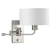 Progress Lighting 1 Light 120 volt Brushed Nickel Vanity Linen Shade Swing Arm Light Fixture