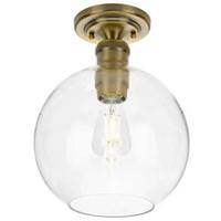 Progress Lighting 1 Light 120 volt Vintage Brass Clear Glass Spherical Shade Ceiling Light Fixture