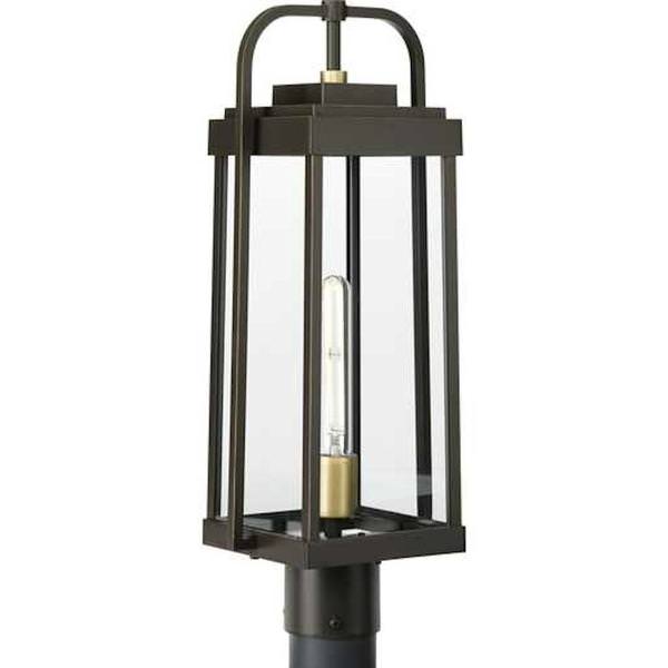 1 Light Antique Bronze with Clear Seeded Glass Wall Light Fixture