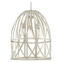 Progress Lighting 3 Light Brushed Nickel Bleached Oak Basket Farmhouse Style Pendant Light Fixture