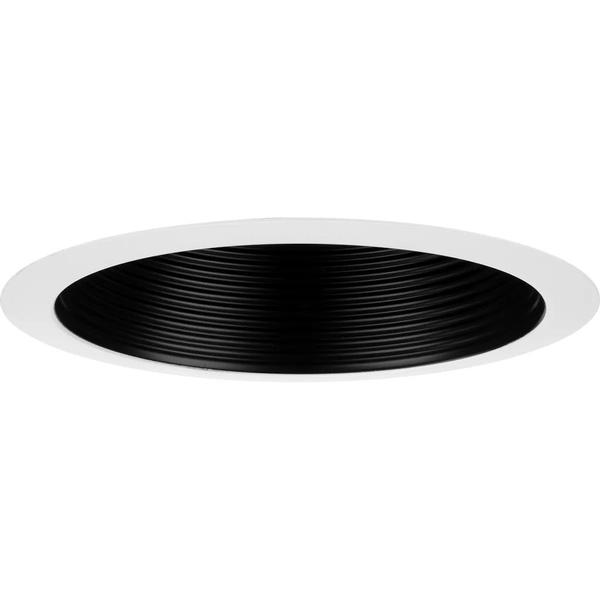 6" Black Recessed Step Baffle Round Trim