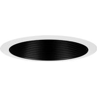 Progress Lighting 6" Black Recessed Step Baffle Round Trim