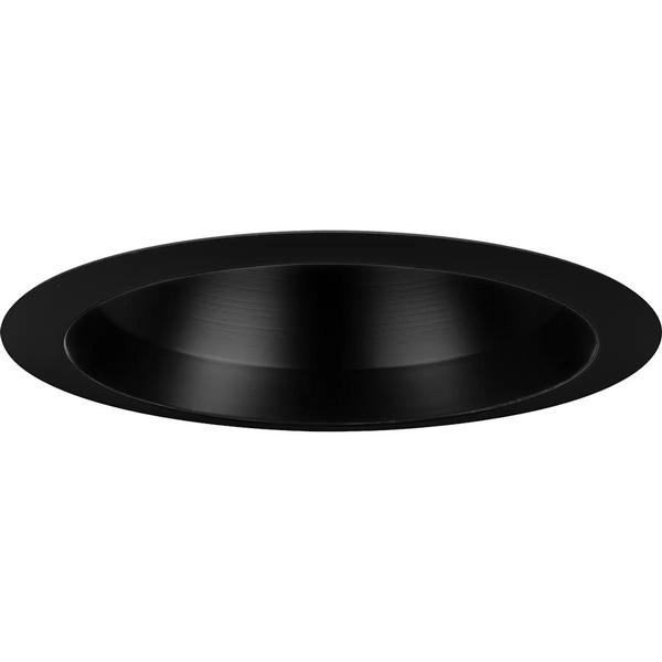 6" Black Recessed Open Round Trim
