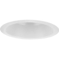 Progress Lighting 6" Satin White Shallow Recessed Step Baffle Round Trim
