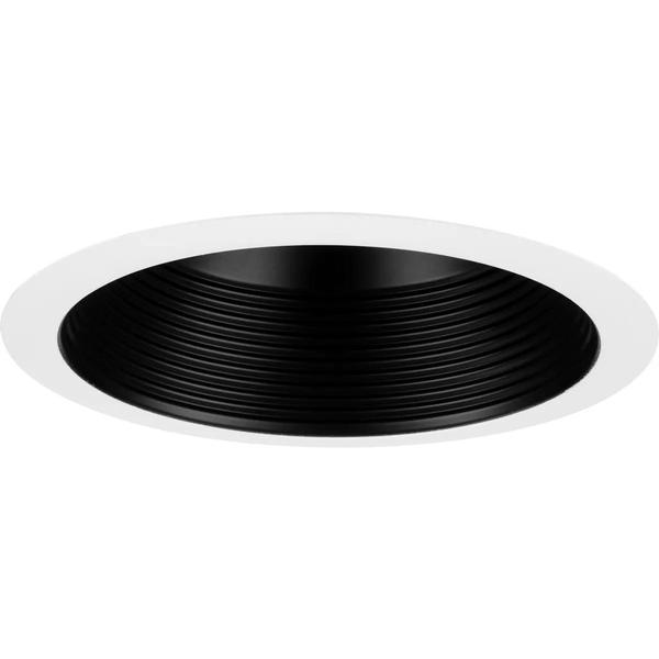 6" Black Shallow Recessed Step Baffle Round Trim