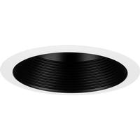Progress Lighting 6" Black Shallow Recessed Step Baffle Round Trim