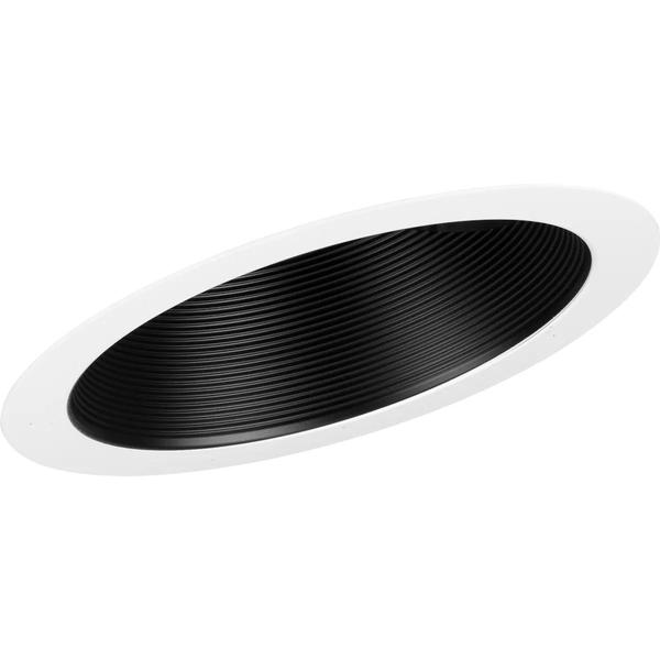 6" Black Slope Recessed Step Baffle Round Trim