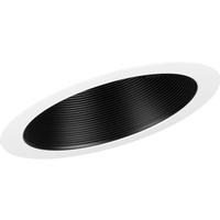 Progress Lighting 6" Black Slope Recessed Step Baffle Round Trim