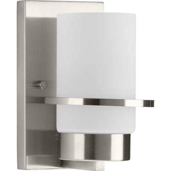 1 Light 120 volt Brushed Nickel Vanity Etched Glass Light Fixture