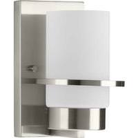 Progress Lighting 1 Light 120 volt Brushed Nickel Vanity Etched Glass Light Fixture