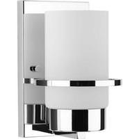 View 1 Light 120 volt Polished Chrome Vanity Etched Glass Light Fixture